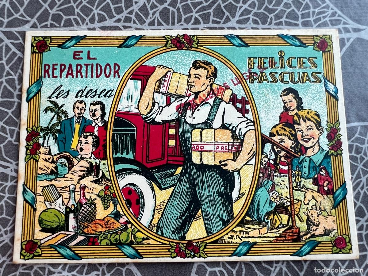 Postais: REPARTIDOR EN CAMION POSTAL FELICITACION ANTIGUA NAVIDAD