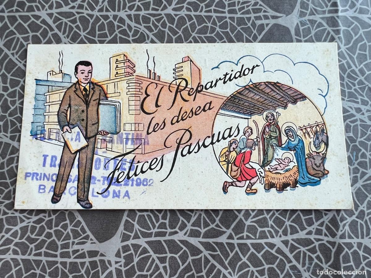 Postais: REPARTIDOR POSTAL FELICITACION ANTIGUA NAVIDAD