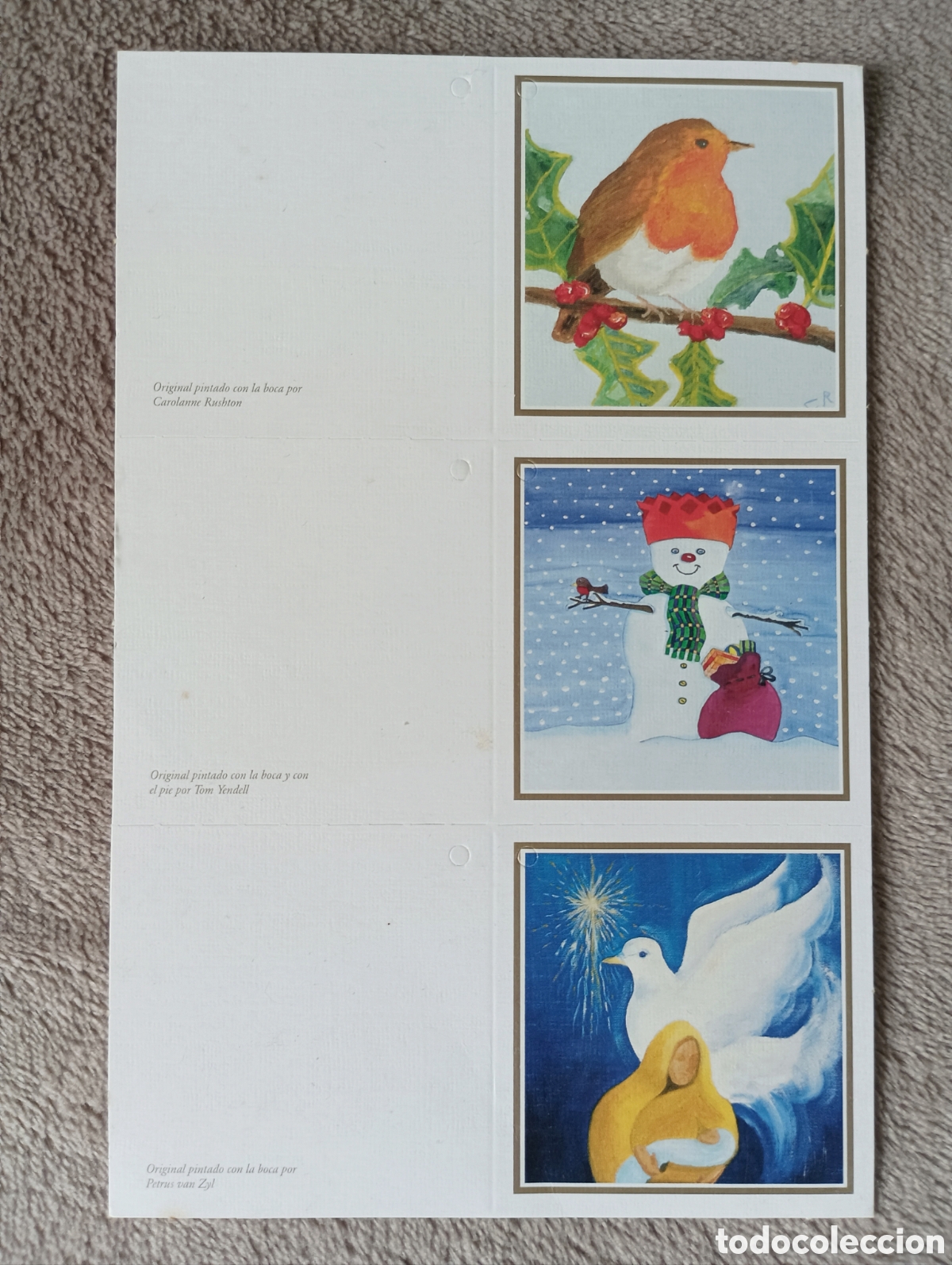 Postales: Nuevo. Lote de 3 Postales Navide&ntilde;as - PRECIOSAS Asociaci&oacute;n de Pintores con la Boca y el Pie (APBP)