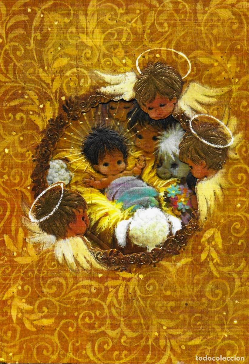 Postkarten: 7376R -PESEBRE - EDICIONES HALLMARK 350 NI 250-1 -TROQUELADA- PROFUSO RELIEVE - DOBLE 19,5X13,5 CM