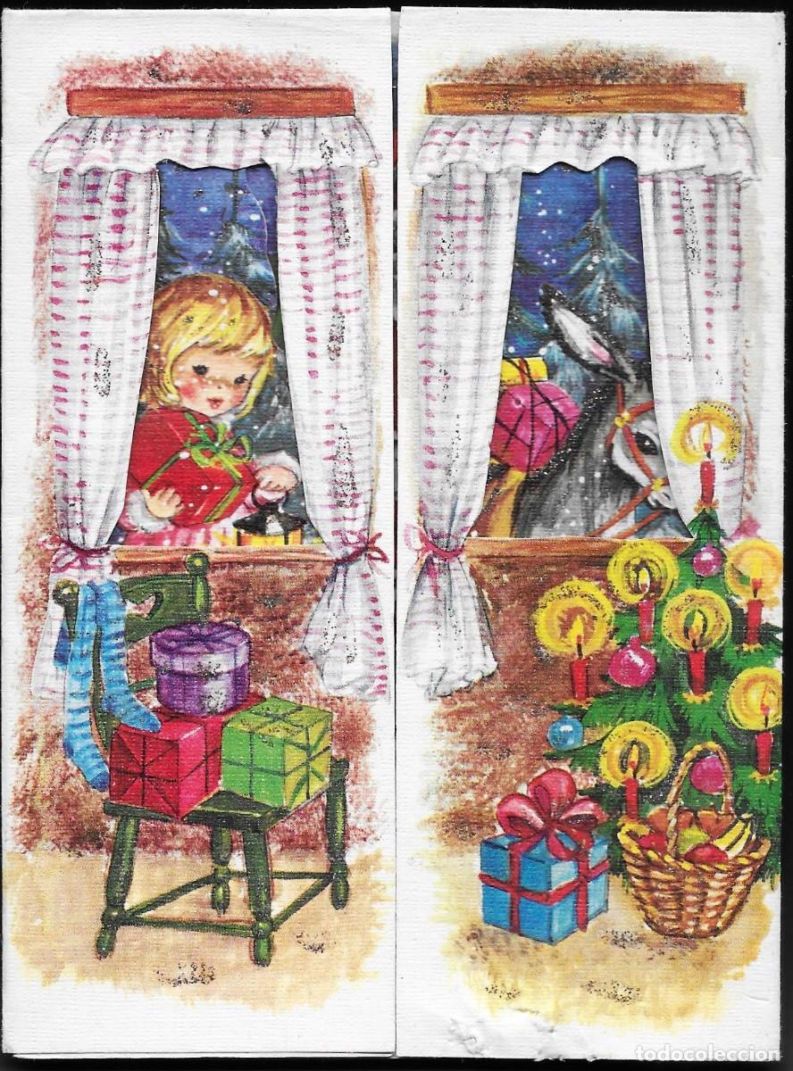 Cartes Postales: 7398R -KRUGER (INTANA N&ordm; 403.18 ) TROQUELADA-NAVIDAD Y SANTA CLAUS TRAS LA VENTANA- 10,5X14 CM