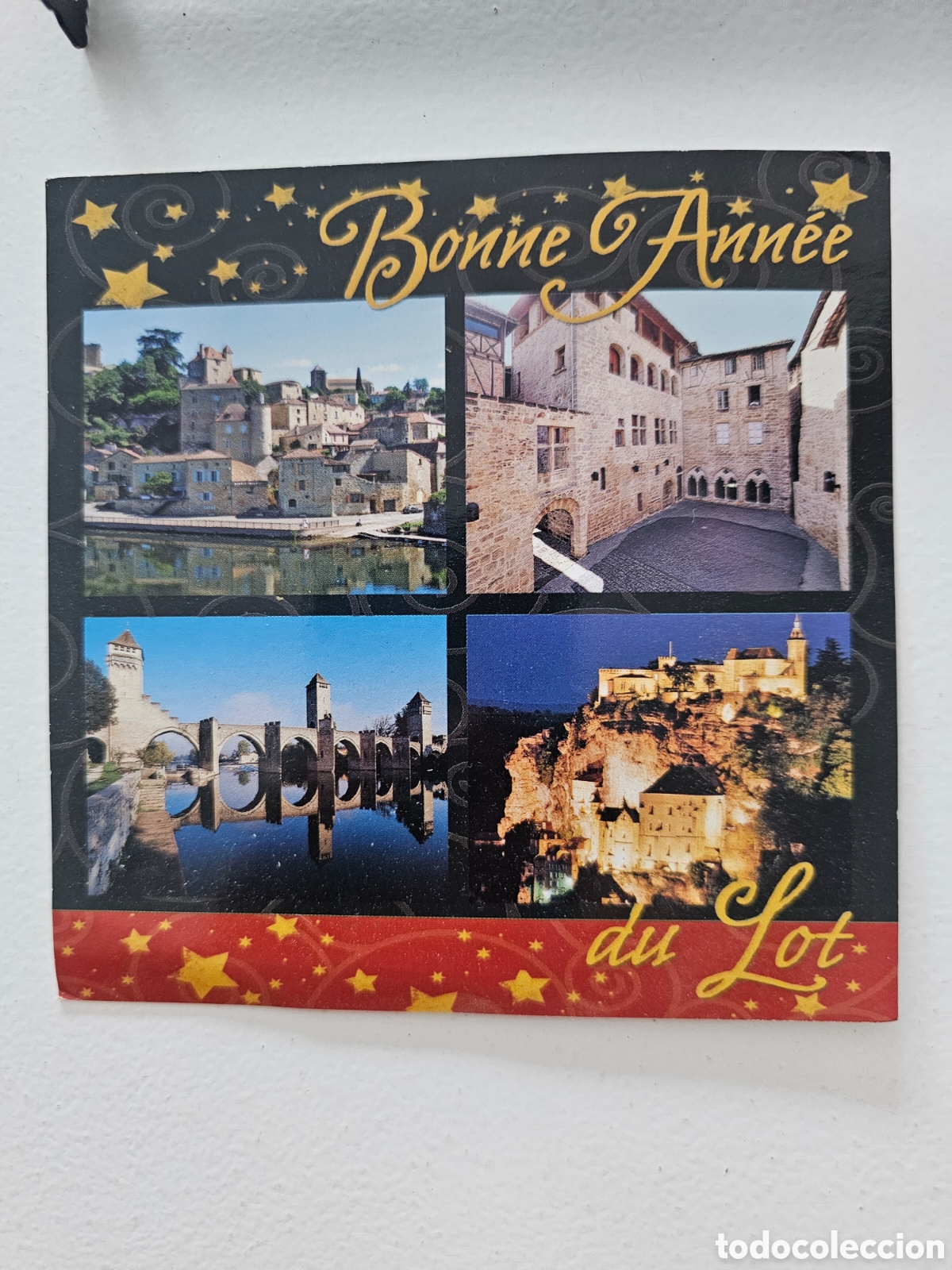 Postales: Tarjeta Felicitaci&oacute;n A&ntilde;o Nuevo &rdquo;Bonne Ann&eacute;e du Lot&rdquo; 2013 - Escenas de Cahors y Rocamadour