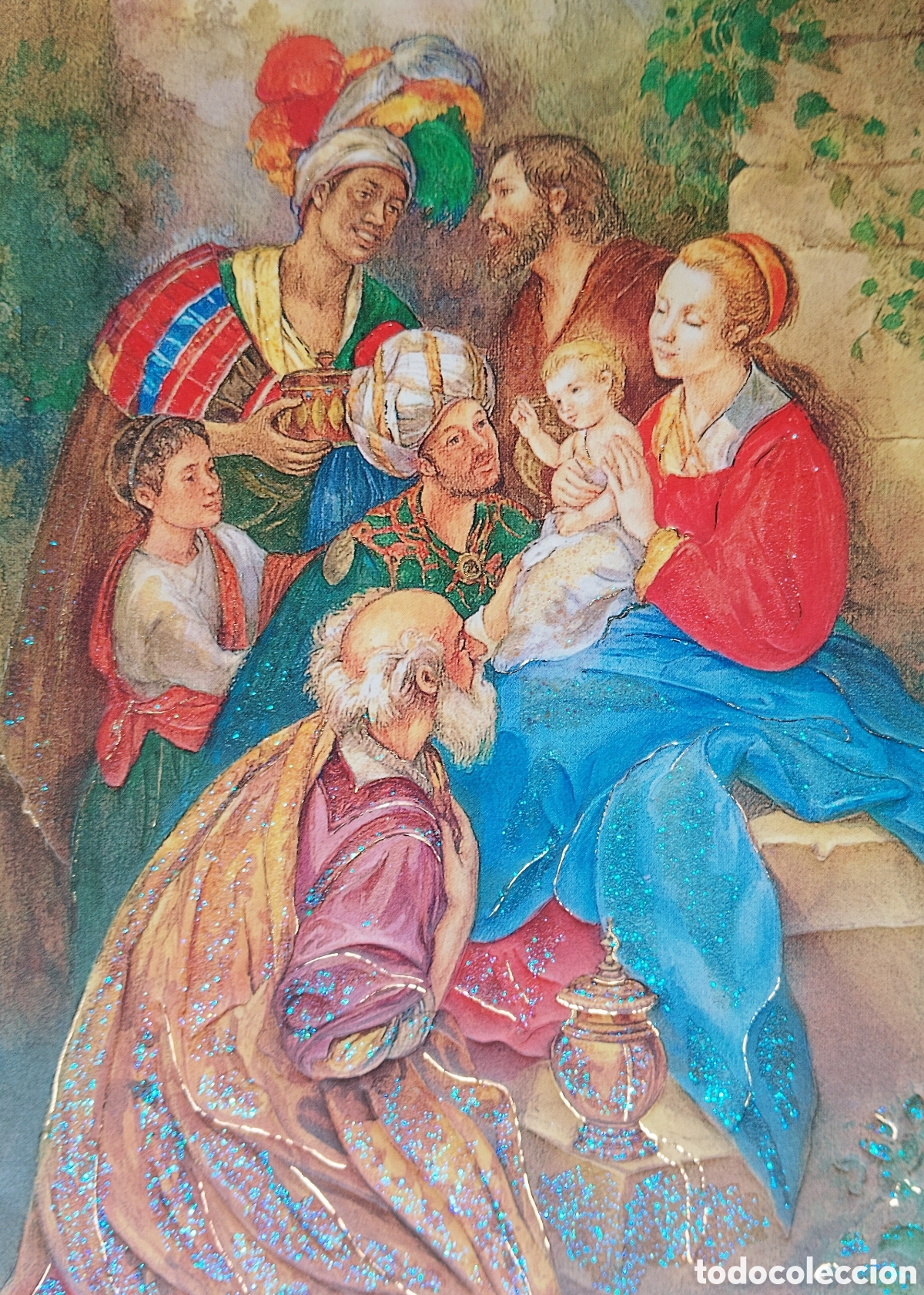 Postales: FELICITACI&Oacute;N NAVIDAD RELIEVE - EDICIONES GOLDEN - NACIMIENTO BEL&Eacute;N REYES MAGOS