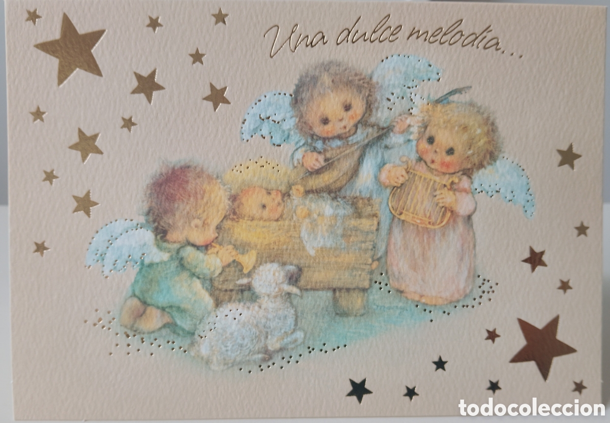 Postales: FELICITACI&Oacute;N NAVIDAD - &iquest;MARY HAMILTON? - EDICIONES HALLMARK - ANGELITOS PESEBRE