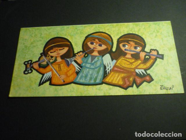 Postales: FELICITACION NAVIDAD PE&Ntilde;UELAS ILUSTRADOR 10 X 21 CM
