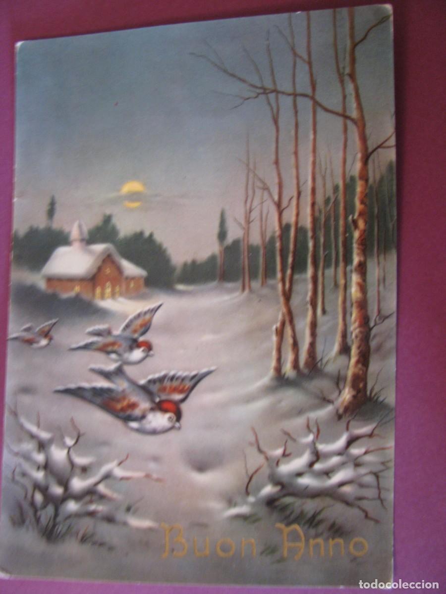 Postales: POSTAL DE NAVIDAD. FELIZ A&Ntilde;O NUEVO. BUON ANNO. CIRCULADA, ITALIA 1957