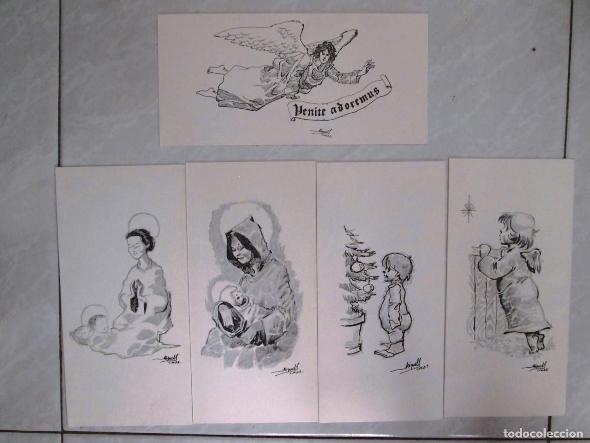 Postales: 5 TARJETAS DOBLES DE NAVIDAD SIN USAR - FIRMADAS MIGUEL - 21X10
