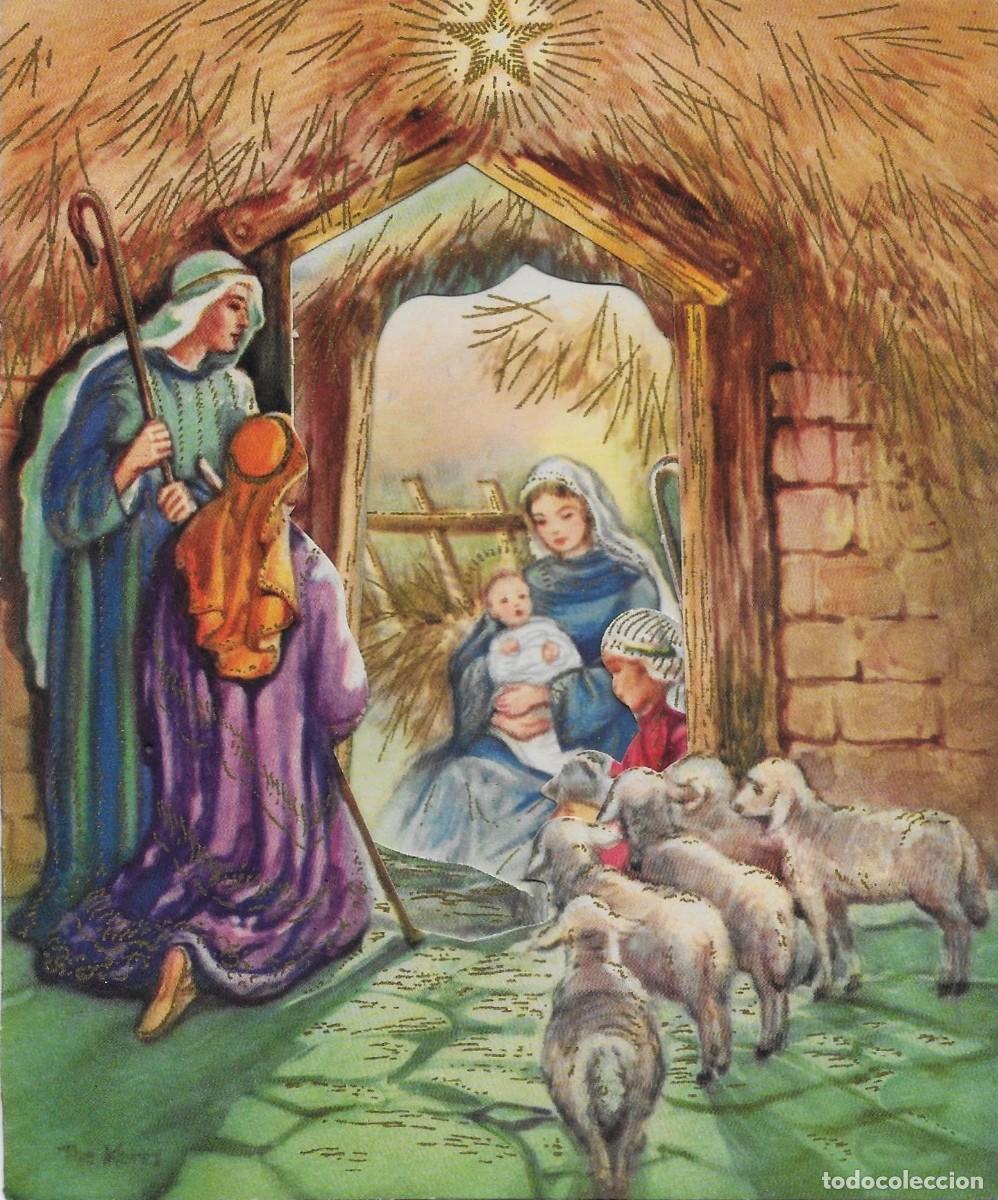 Postales: 7302S - BELLEZA DE POSTAL-NOCHE SANTA (USA)TRIPTICA, TROQUELADA 15X12 CM-ILUSTRADA AMBAS CARAS- 1952