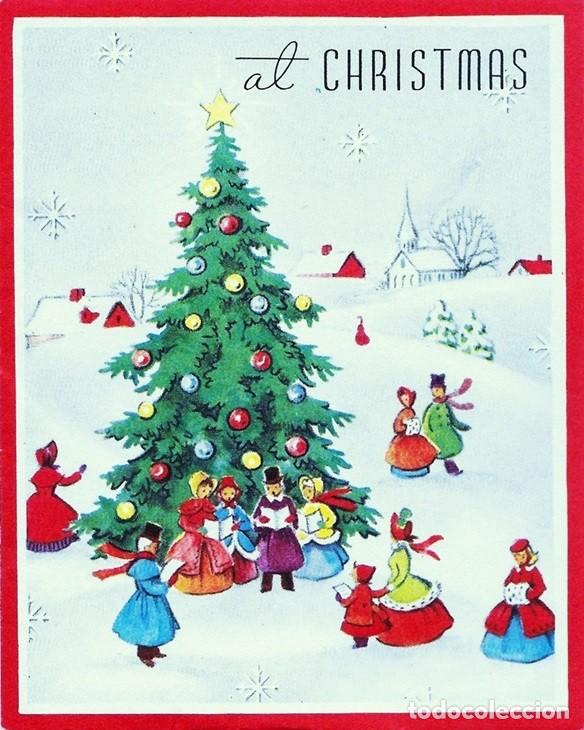 Postales: 7311S - NAVIDAD, DIAS FELICES - ANTIGUA POSTAL N&ordm; 1700 (USA) DIPTICA 12,5X10 CM- DATA 1954