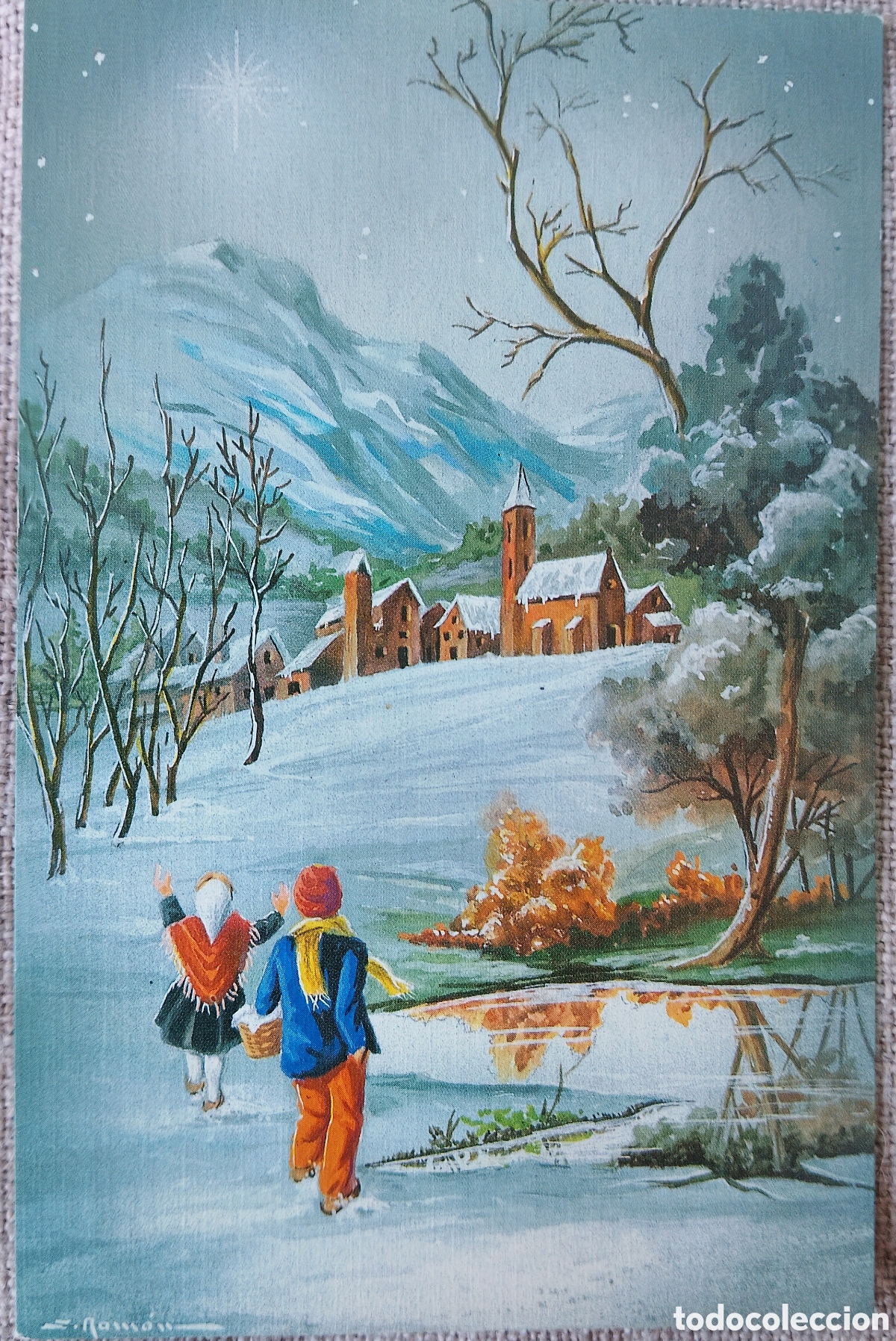 Postales: FELICITACI&Oacute;N NAVIDAD - PAISAJE NEVADO