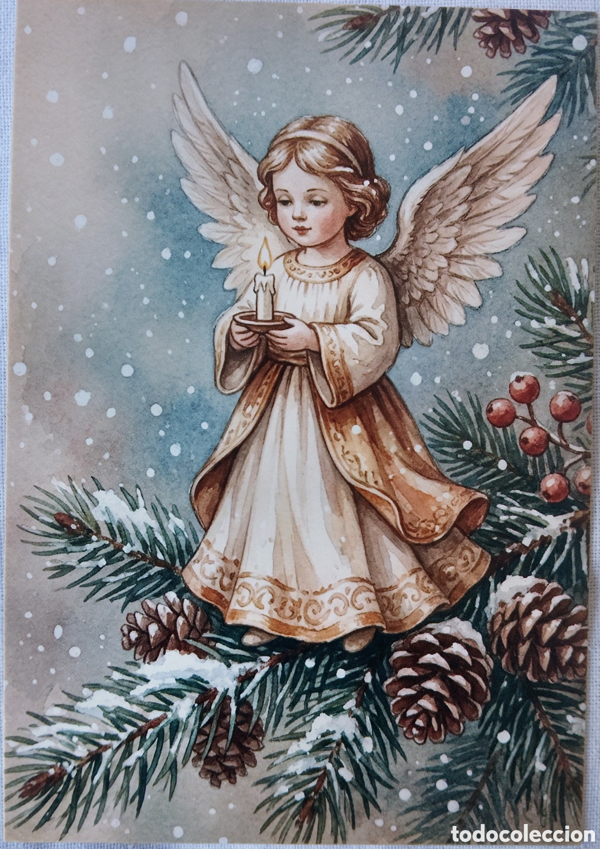Postales: POSTAL NAVIDAD - ANGELITO PAISAJE NEVADO - ESTILO ANTIGUO