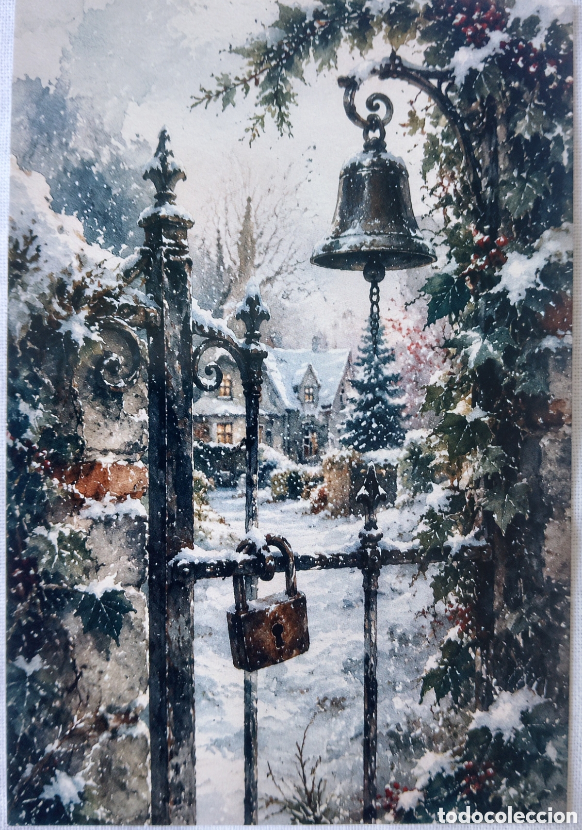 Postales: POSTAL NAVIDAD - CASA PAISAJE NEVADO - ESTILO ANTIGUO
