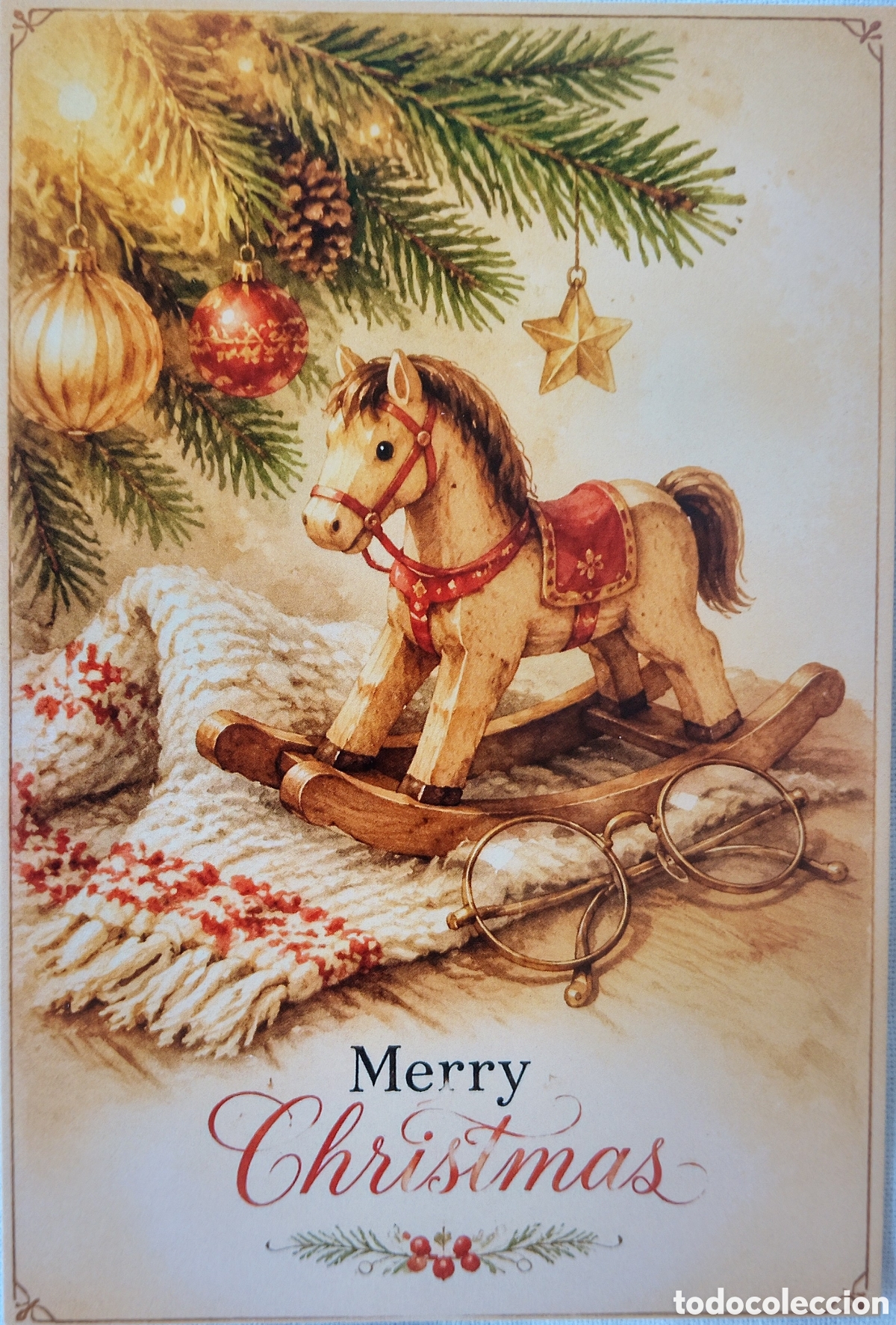 Postales: POSTAL NAVIDAD - DETALLE CABALLITO MADERA ADORNOS - ESTILO ANTIGUO