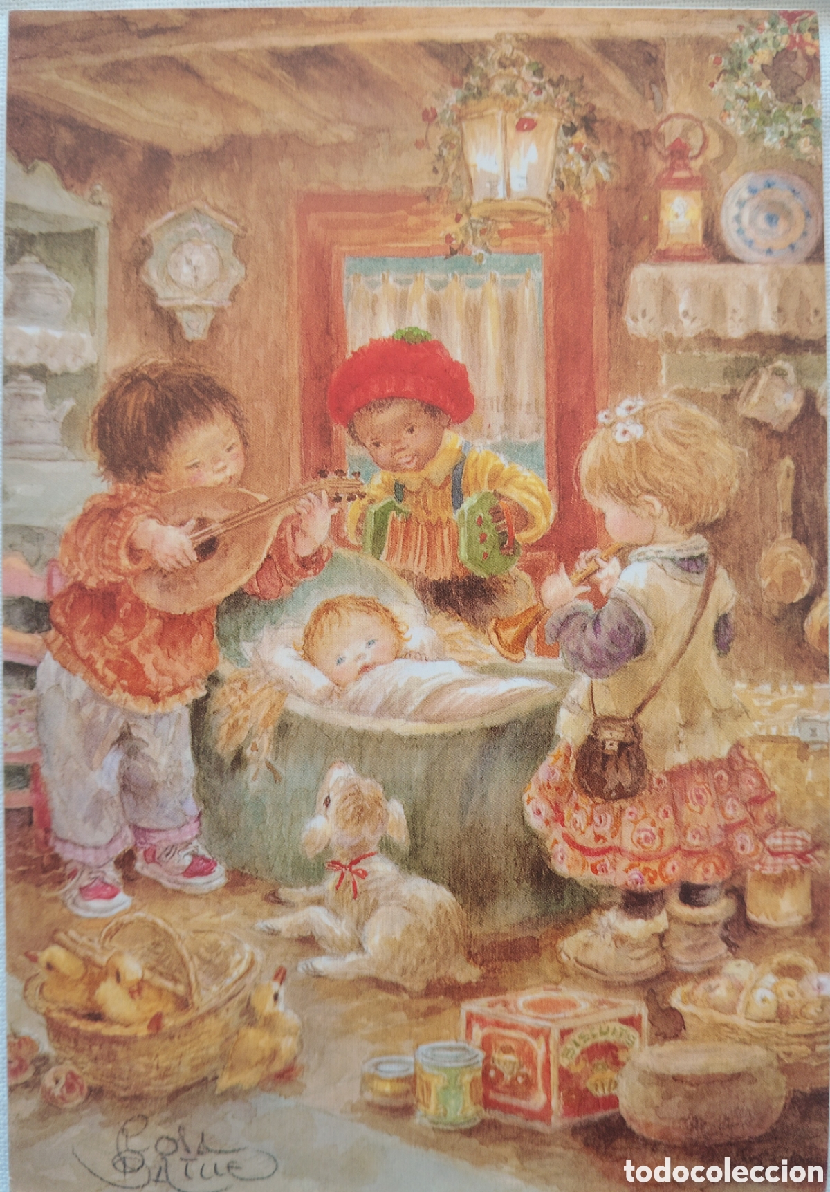 Postales: FELICITACI&Oacute;N NAVIDAD - ROSA BATLL&Eacute; - EDICIONES AGENCY - NACIMIENTO NI&Ntilde;OS ANIMALITOS