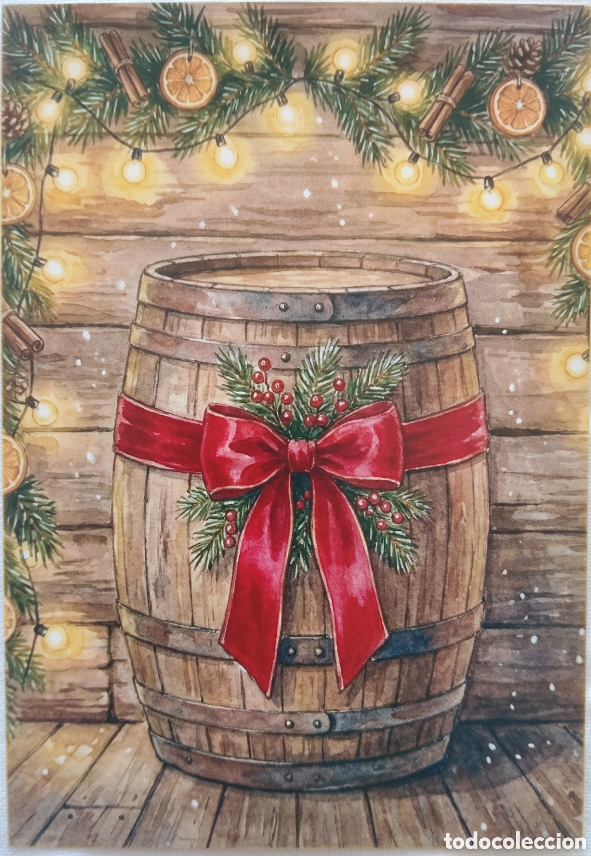Postales: POSTAL NAVIDAD - DETALLE BARRIL TONEL ADORNOS - ESTILO ANTIGUO