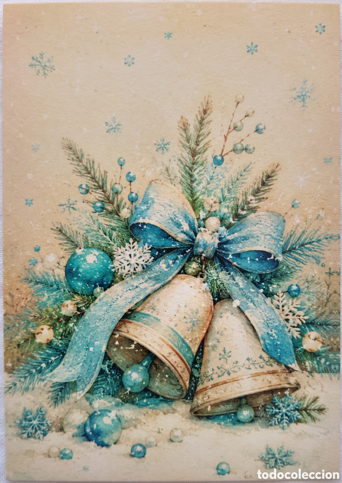 Postales: POSTAL NAVIDAD - DETALLE CAMPANAS ADORNOS NIEVE - ESTILO ANTIGUO