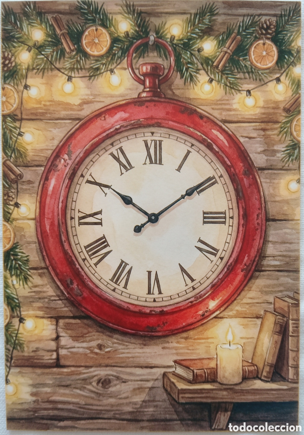 Postales: POSTAL NAVIDAD - DETALLE RELOJ LIBROS VELA - ESTILO ANTIGUO