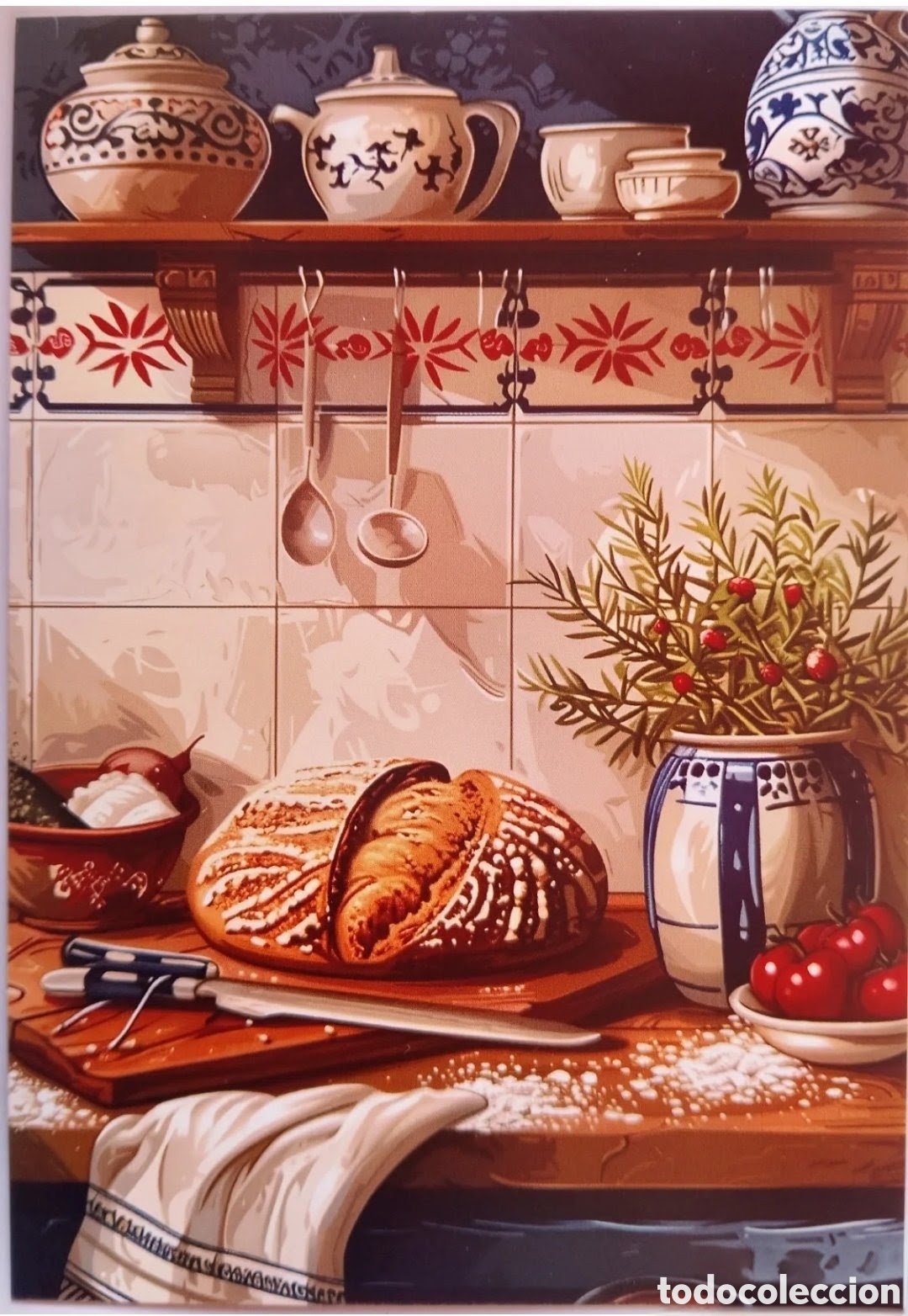 Postales: POSTAL - DETALLE COCINA GRIEGA - ESTILO ANTIGUO