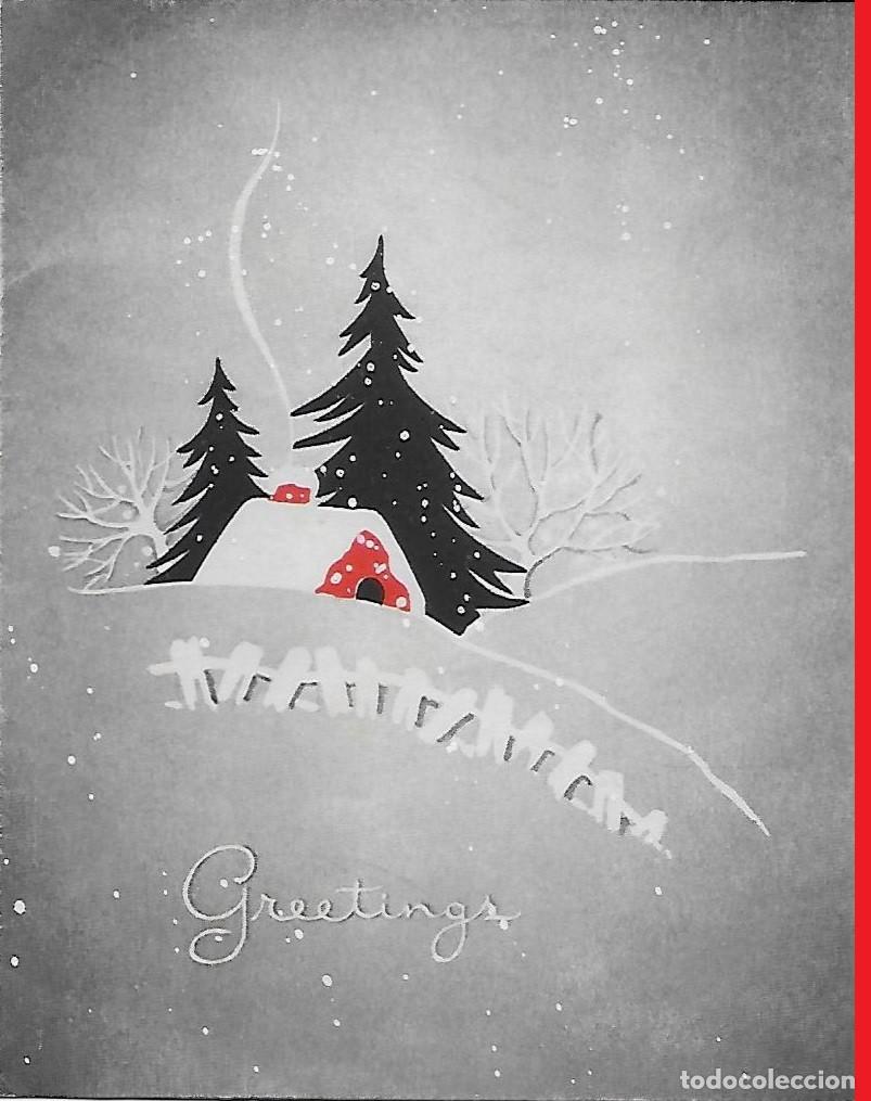 Postales: 7324S -CABA&Ntilde;A, ABETOS, NAVIDAD - DIPTICA 10,5X12,5 CM- PEQUE&Ntilde;O DIBUJO INTERIOR