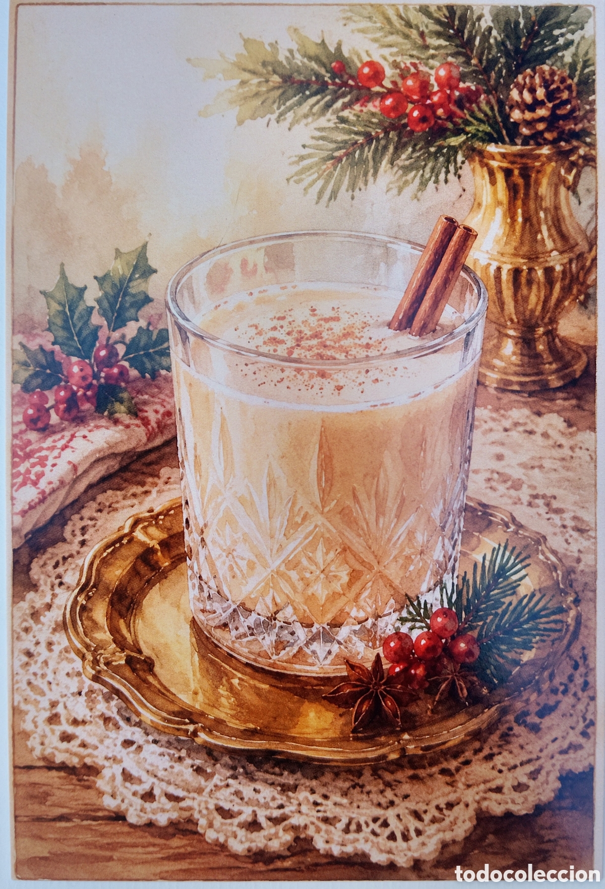Postales: POSTAL NAVIDAD - DETALLE BEBIDA PONCHE DE HUEVO - ESTILO ANTIGUO