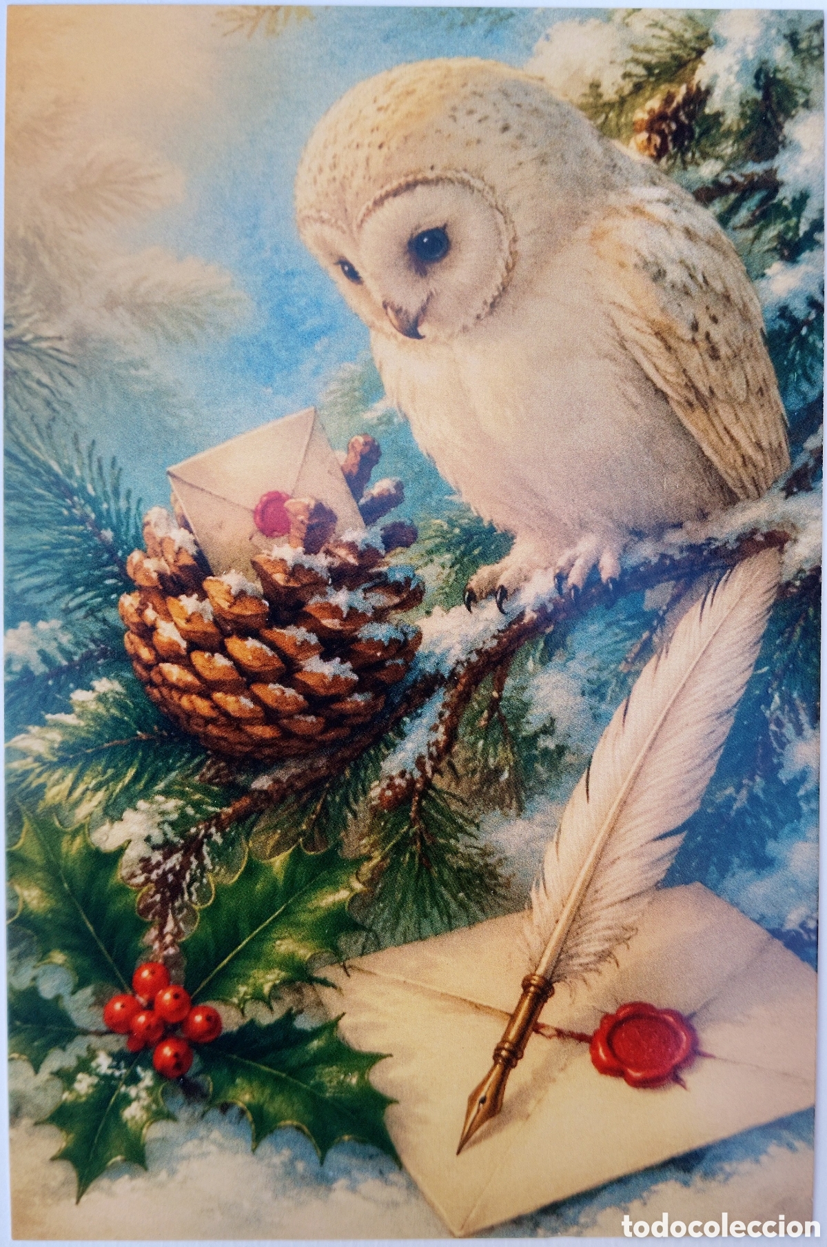 Postales: POSTAL NAVIDAD - LECHUZA CARTAS - ESTILO ANTIGUO