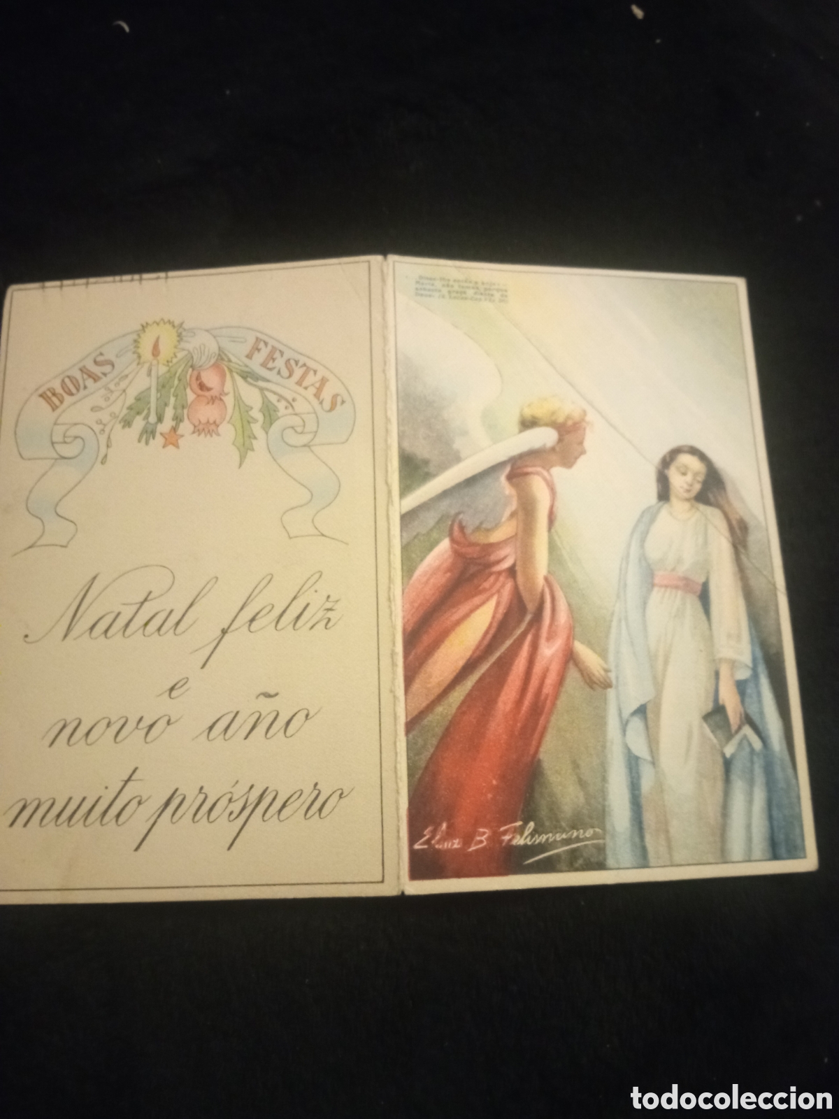 Postales: Antigua postal de felicitaci&oacute;n de Navidad con Censura Gubernativa