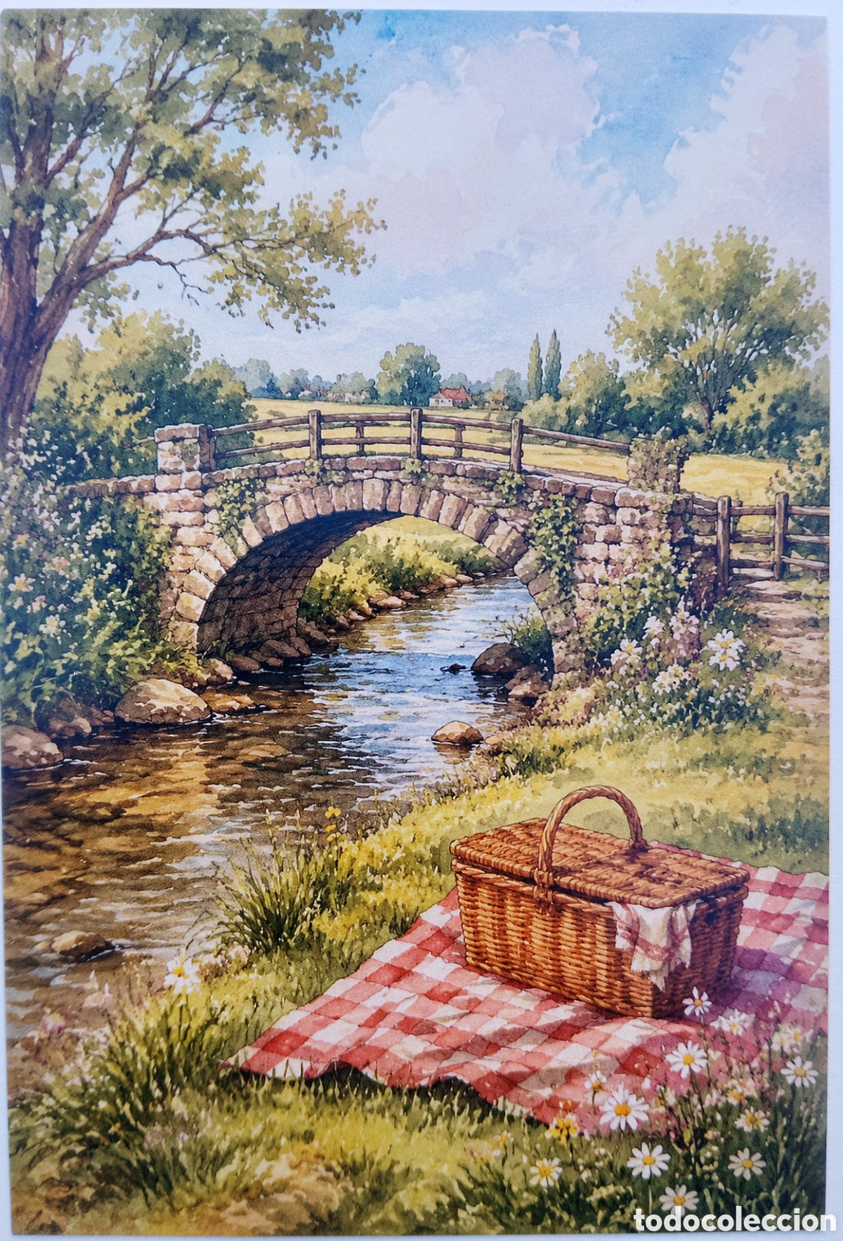 Postales: POSTAL - PICNIC ARROYO PUENTE - ESTILO ANTIGUO