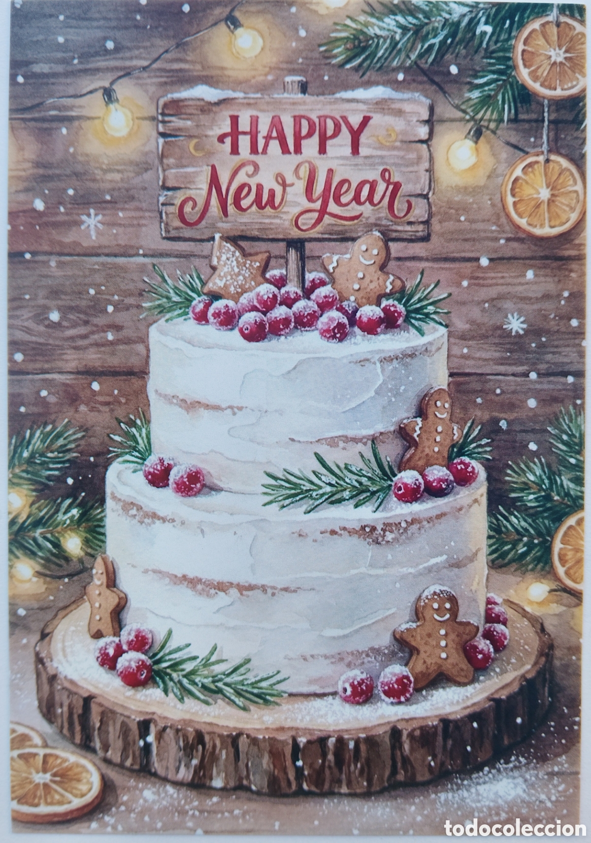 Postales: POSTAL NAVIDAD - DETALLE TARTA POSTRE - ESTILO ANTIGUO