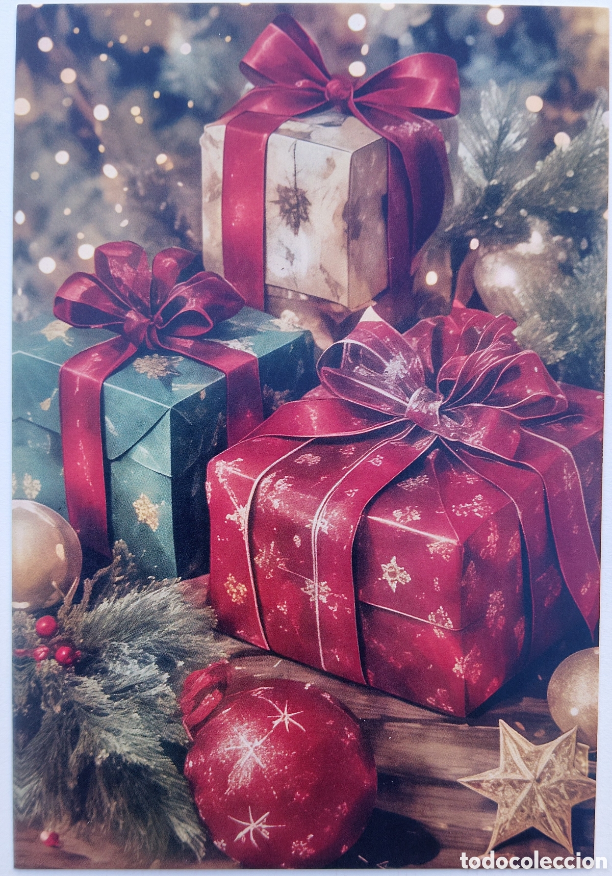 Postales: POSTAL NAVIDAD - DETALLE PAQUETES REGALOS ADORNOS - ESTILO ANTIGUO
