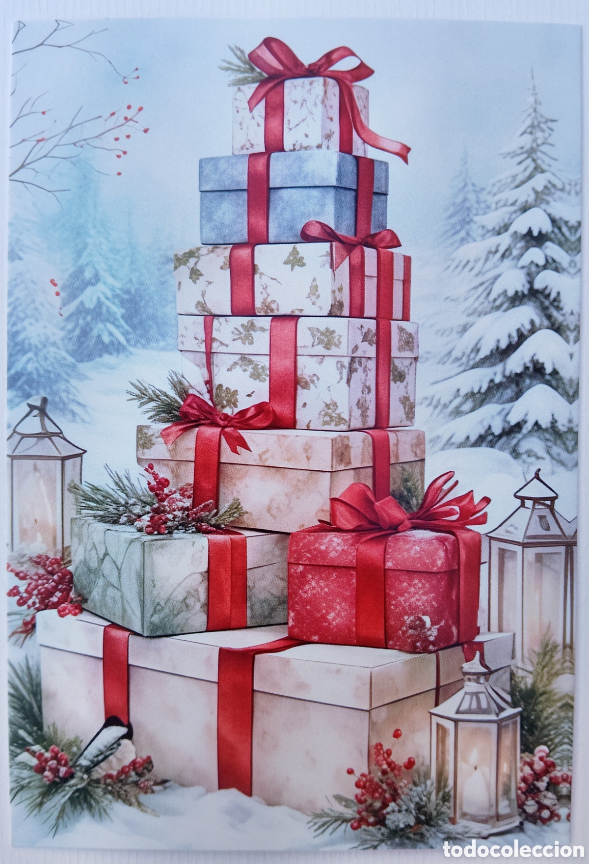 Postales: POSTAL NAVIDAD - DETALLE PAQUETES REGALOS ADORNOS - ESTILO ANTIGUO