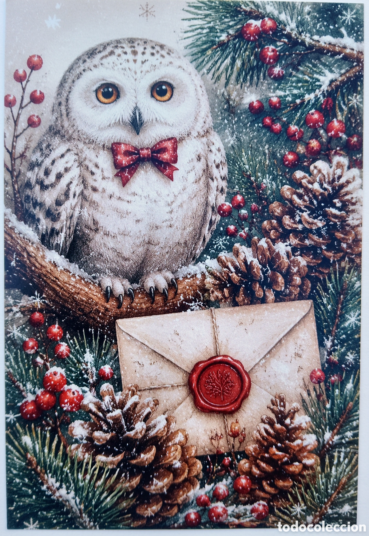 Postales: POSTAL NAVIDAD - BUHO NIVAL CARTA ADORNOS - ESTILO ANTIGUO