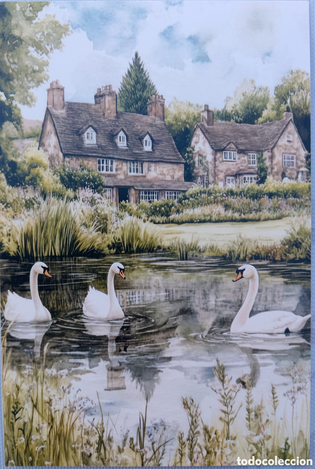 Postales: POSTAL - CASAS COTTAGE LAGO CISNES - ESTILO ANTIGUO