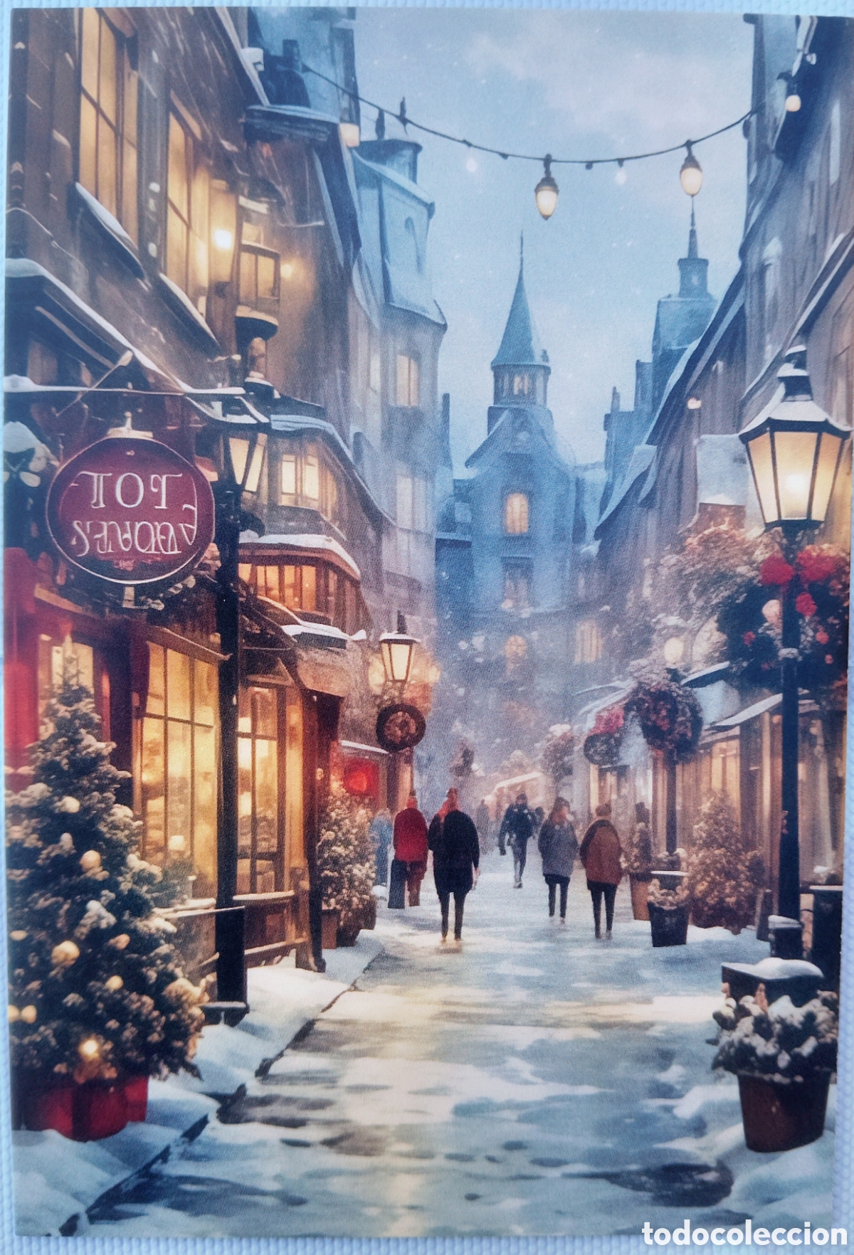 Postales: POSTAL NAVIDAD - CIUDAD PAISAJE NEVADO - ESTILO ANTIGUO