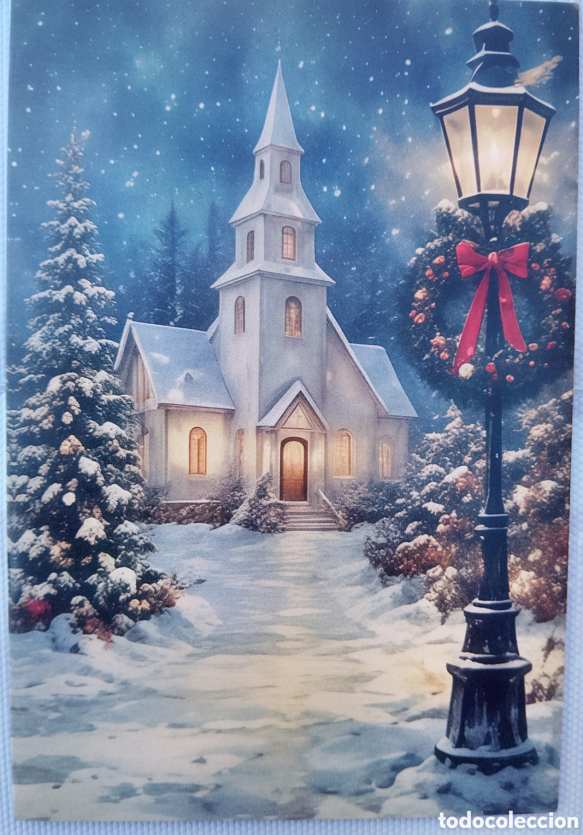 Postales: POSTAL NAVIDAD - IGLESIA PAISAJE NEVADO - ESTILO ANTIGUO