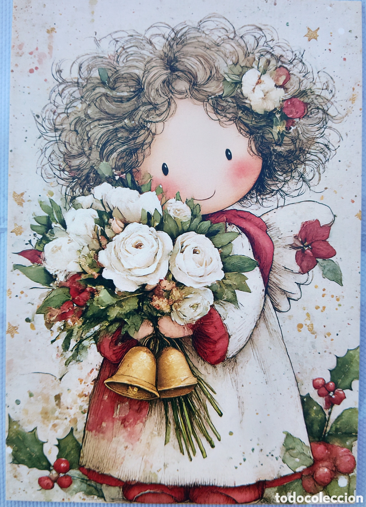 Postales: POSTAL NAVIDAD - ANGELITO FLORES - ESTILO ANTIGUO