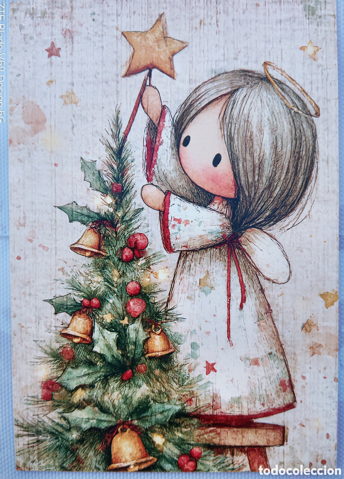 Postales: POSTAL NAVIDAD - ANGELITA &Aacute;RBOL - ESTILO ANTIGUO