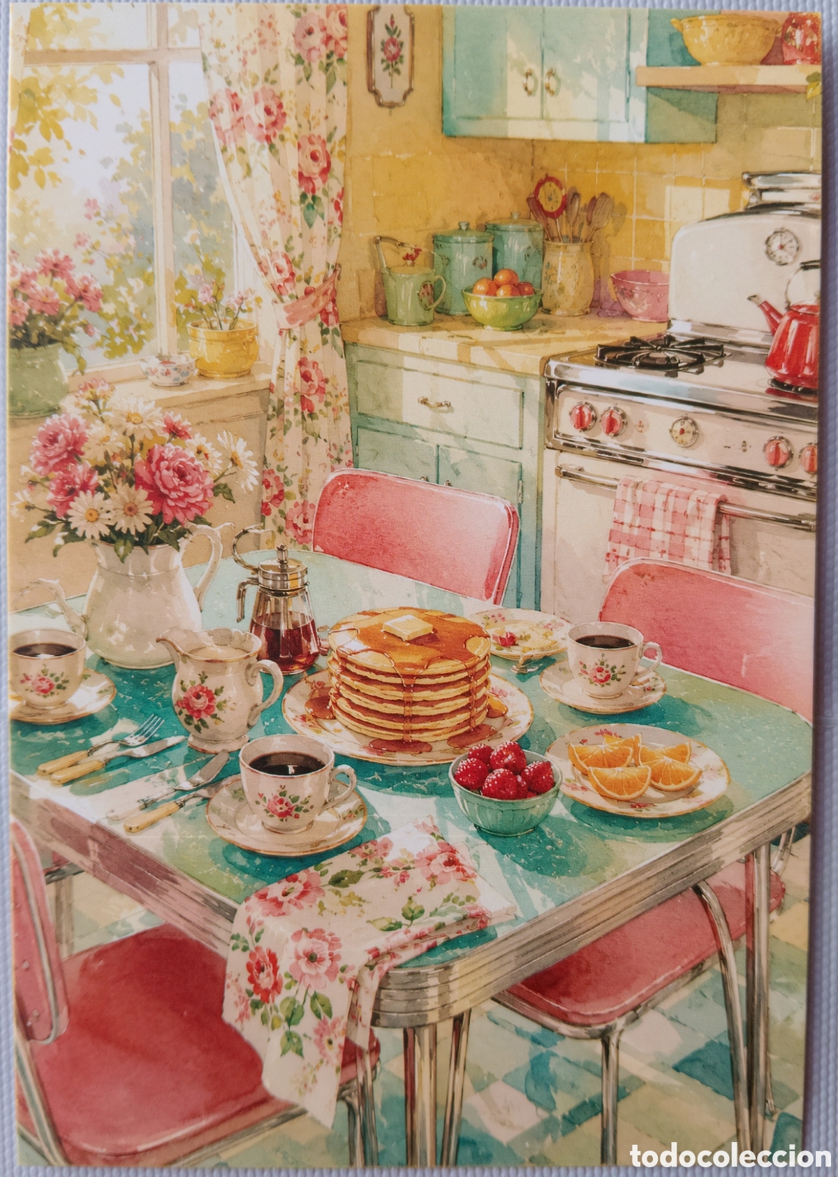 Postales: POSTAL - ESCENA COCINA MESA - ESTILO ANTIGUO