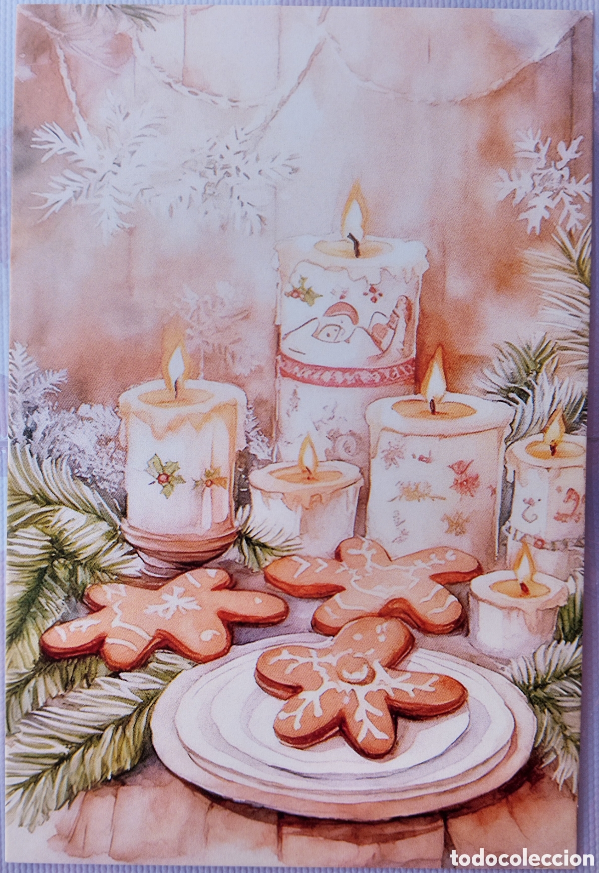 Postales: POSTAL NAVIDAD - DETALLE VELAS GALLETAS - ESTILO ANTIGUO