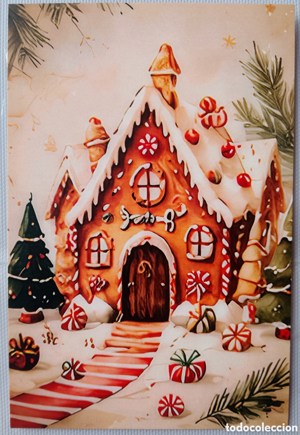 Postales: POSTAL NAVIDAD - CASA CASITA DE JENGIBRE DULCES - ESTILO ANTIGUO