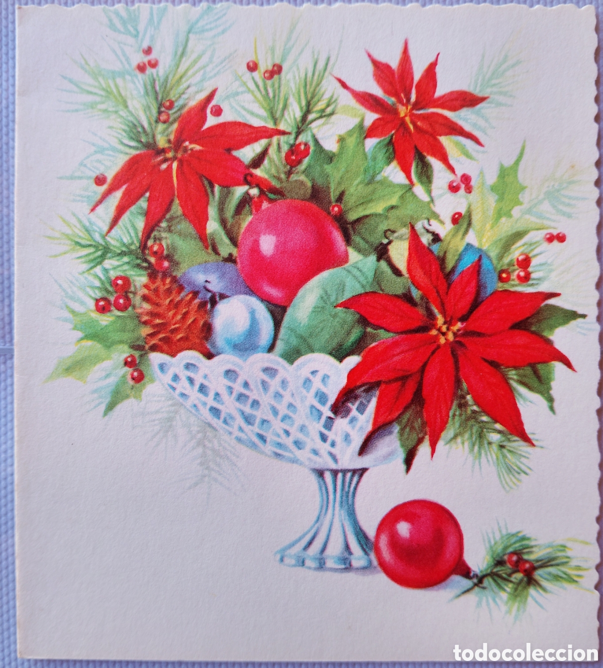 Postales: FELICITACI&Oacute;N NAVIDAD ANTIGUA - BOLAS ADORNOS