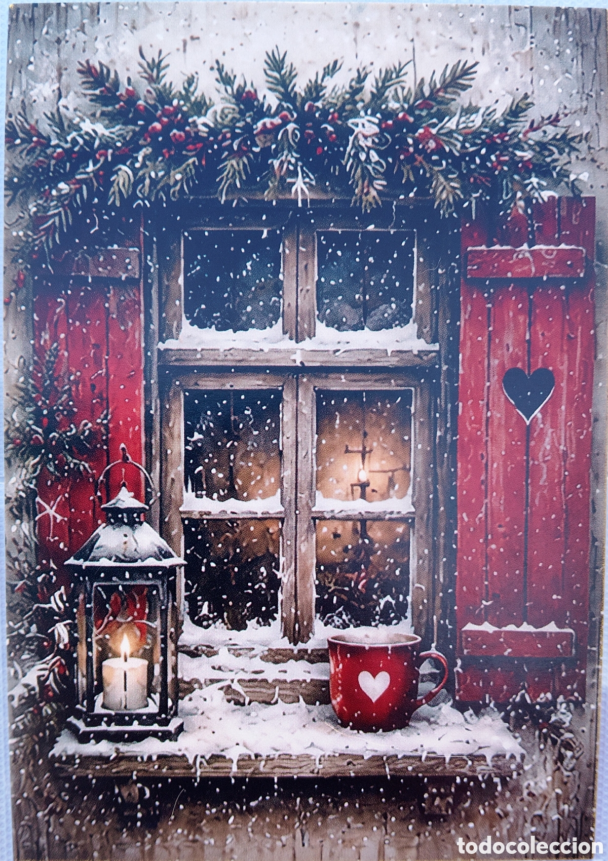 Postales: POSTAL NAVIDAD - VENTANA CASA NIEVE - ESTILO ANTIGUO