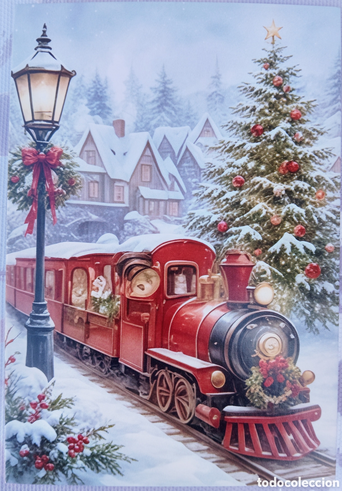 Postales: POSTAL NAVIDAD - TREN PAISAJE NEVADO - ESTILO ANTIGUO