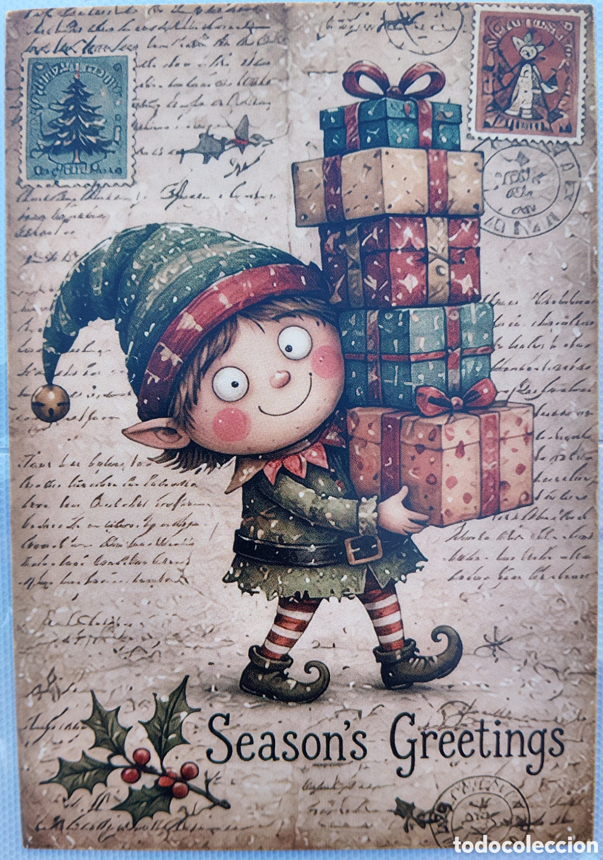 Postales: POSTAL NAVIDAD - ELFO REGALOS - ESTILO ANTIGUO