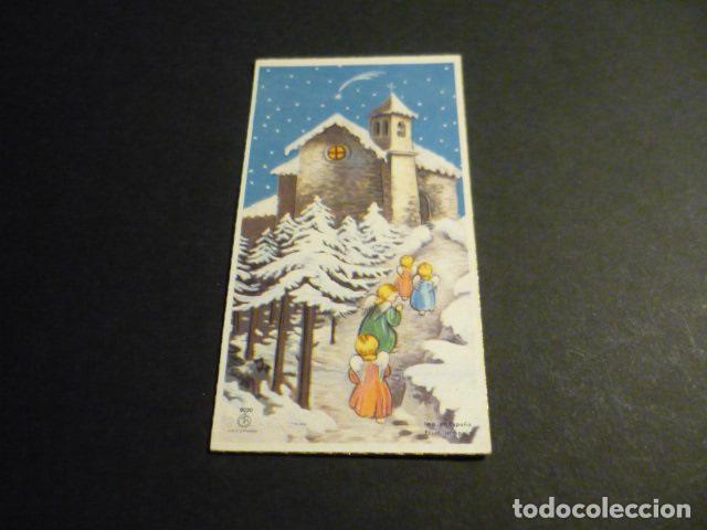 Postales: ANGELES CAMINO DE IGLESIA FELICITACION NAVIDAD