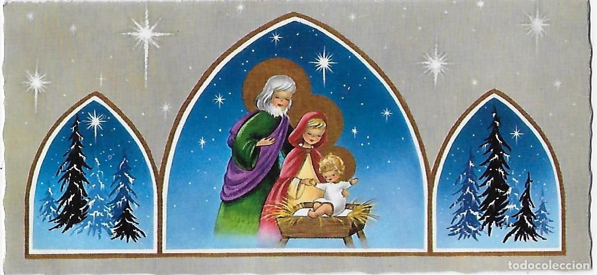 Postales: 7333S - KRUGER - LA SANTA FAMILIA, 25 DE DICIEMBRE - 14,5X7 CM - CANTOS TROQUELADOS -DATA 1969