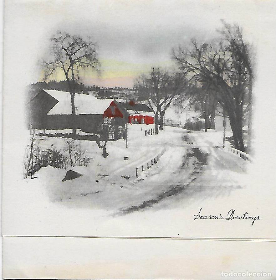 Postales: 7338S- ANTIGUA Y PRECIOSA POSTAL - LA ESTACI&Oacute;N NAVIDE&Ntilde;A -DIPTICA 11,5X11,5 CM