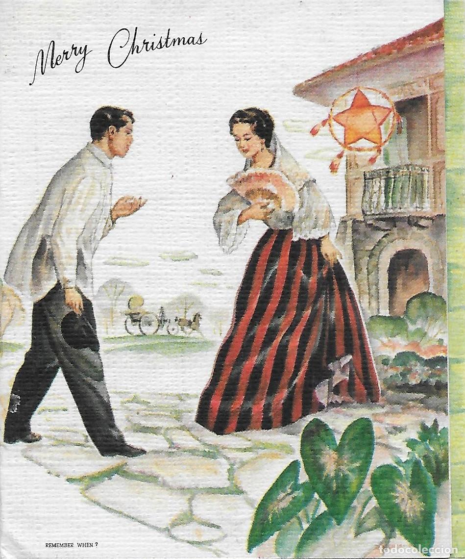 Postcards: 7353S - EDICIONES ABIVAS- DIPTICA (DOBLADA EN CUATRO) 12X14,5 CM- DIBUJO INTERIOR Y REVERSO-1955