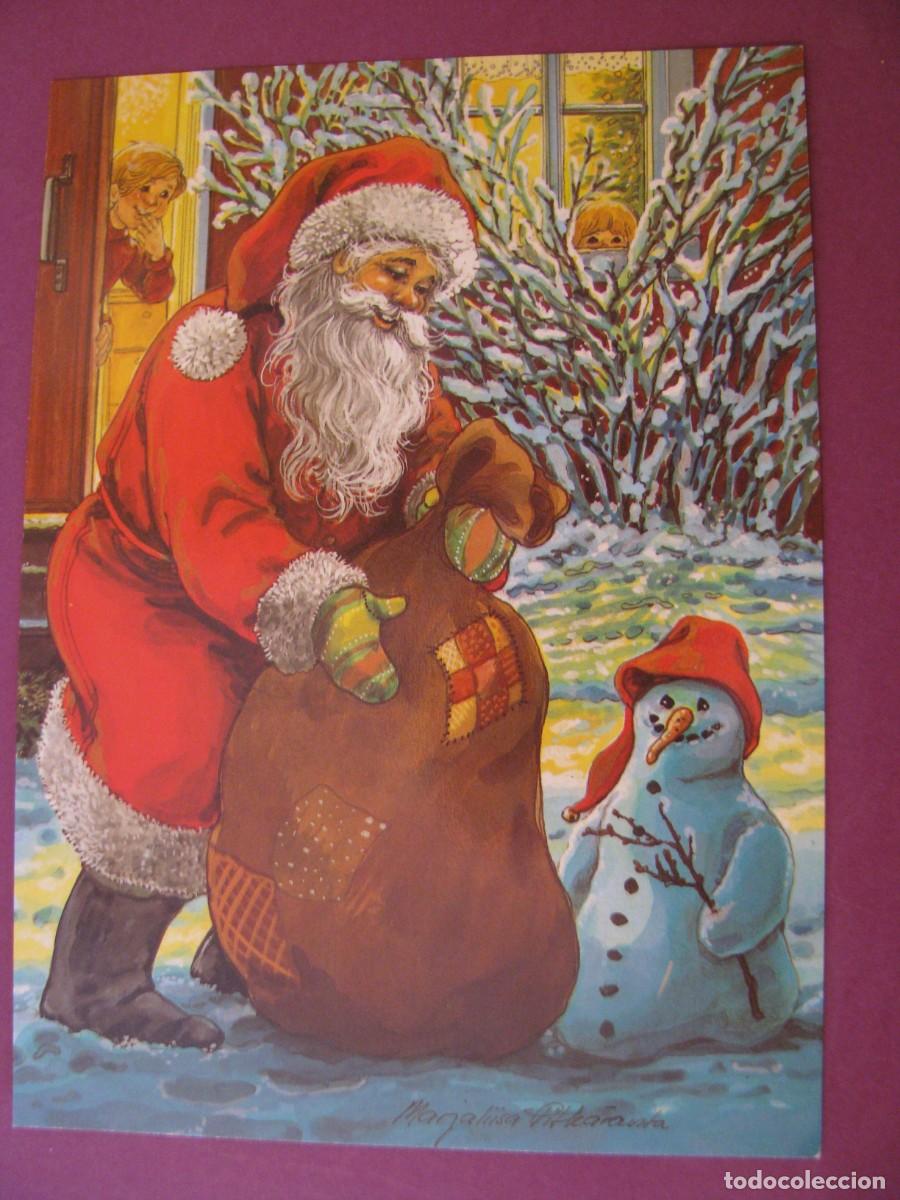 Postales: POSTAL DE NAVIDAD DE IL. MARJA LIISA PITK&Auml;RANTA. SUECIA 1983. ESCRITA A&Ntilde;O 1989