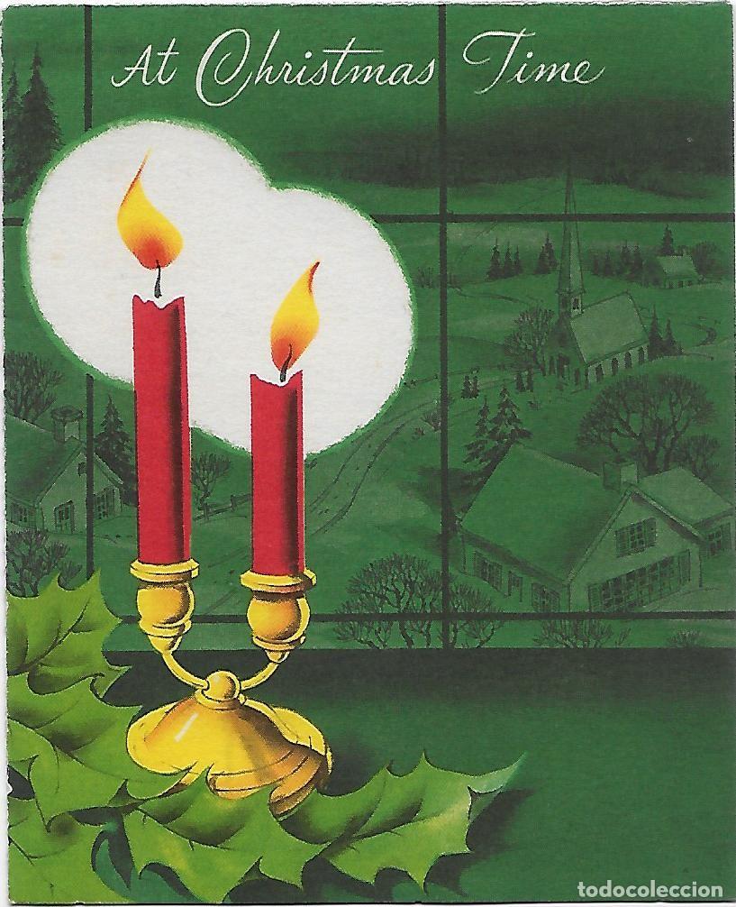 Cartes Postales: 7364S -CANDELABRO NAVIDE&Ntilde;O-FORGET-ME-NOT CARDS 29-BX4-12 -DIPTICA (DOBLADA EN 4) 12,5X10,5 CM