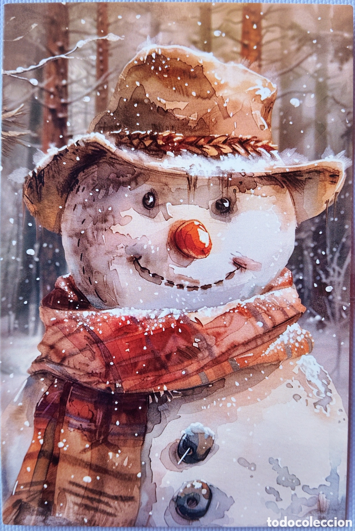 Postales: POSTAL NAVIDAD - MU&Ntilde;ECO DE NIEVE PAISAJE NEVADO - ESTILO ANTIGUO